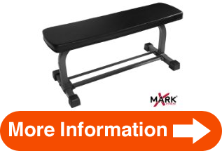 XMark Fitness Flat Weight Bench with Dumbbell Rack For
